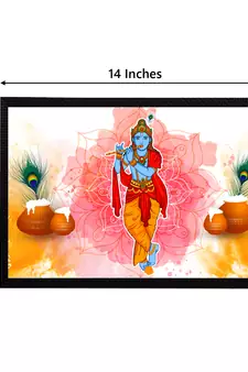 eCraftIndia Lord Krishna Satin Matt Texture UV Art Painting