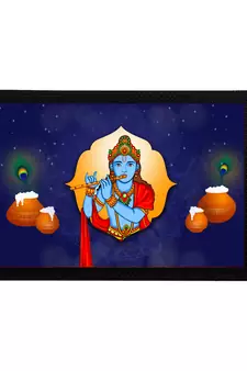 eCraftIndia Lord Krishna Satin Matt Texture UV Art Painting