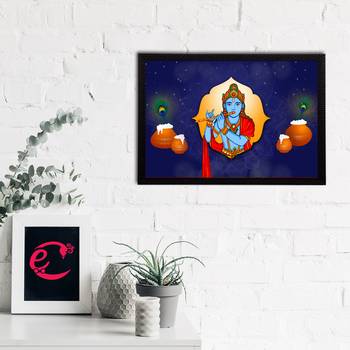 eCraftIndia Lord Krishna Satin Matt Texture UV Art Painting 2