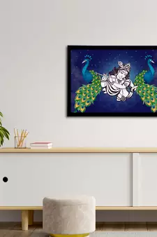 eCraftIndia Lord Krishna Satin Matt Texture UV Art Painting