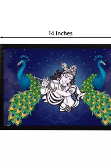 eCraftIndia Lord Krishna Satin Matt Texture UV Art Painting