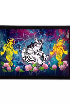 eCraftIndia Lord Krishna Satin Matt Texture UV Art Painting