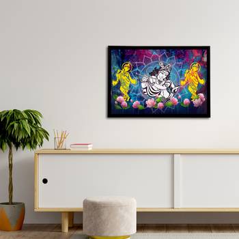 eCraftIndia Lord Krishna Satin Matt Texture UV Art Painting 3
