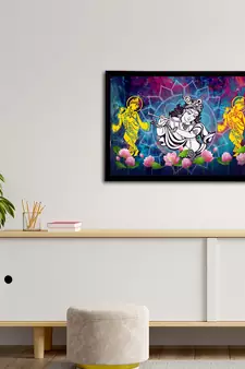 eCraftIndia Lord Krishna Satin Matt Texture UV Art Painting