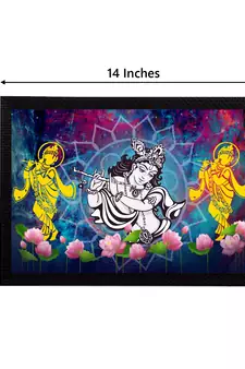 eCraftIndia Lord Krishna Satin Matt Texture UV Art Painting