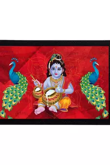 eCraftIndia Lord Krishna Satin Matt Texture UV Art Painting
