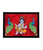 eCraftIndia Lord Krishna Satin Matt Texture UV Art Painting
