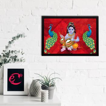 eCraftIndia Lord Krishna Satin Matt Texture UV Art Painting 2