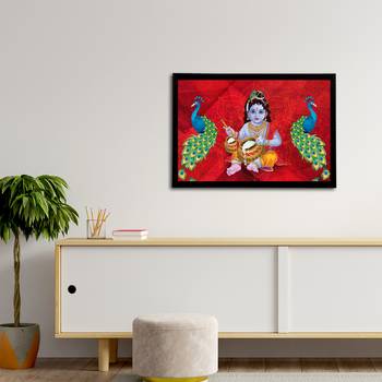 eCraftIndia Lord Krishna Satin Matt Texture UV Art Painting 3