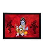 eCraftIndia Lord Krishna Satin Matt Texture UV Art Painting