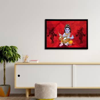 eCraftIndia Lord Krishna Satin Matt Texture UV Art Painting 3