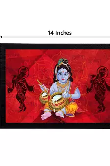 eCraftIndia Lord Krishna Satin Matt Texture UV Art Painting