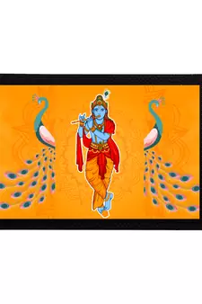 eCraftIndia Lord Krishna Satin Matt Texture UV Art Painting