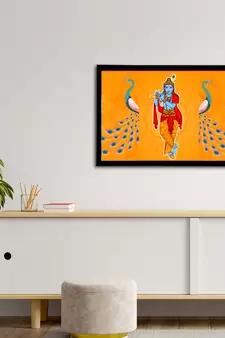 eCraftIndia Lord Krishna Satin Matt Texture UV Art Painting