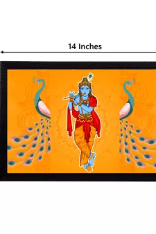eCraftIndia Lord Krishna Satin Matt Texture UV Art Painting