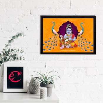 eCraftIndia Lord Krishna Satin Matt Texture UV Art Painting 2