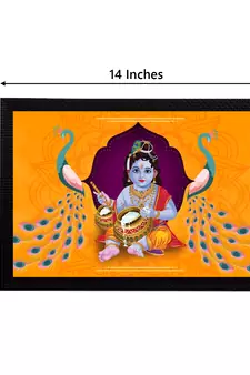 eCraftIndia Lord Krishna Satin Matt Texture UV Art Painting