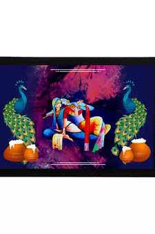 eCraftIndia Lord Krishna Satin Matt Texture UV Art Painting