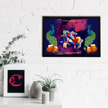 eCraftIndia Lord Krishna Satin Matt Texture UV Art Painting 2