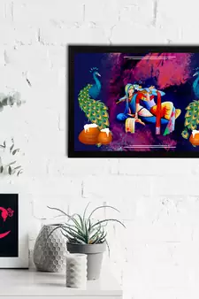 eCraftIndia Lord Krishna Satin Matt Texture UV Art Painting