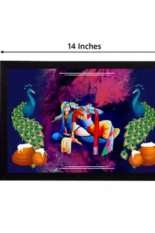 eCraftIndia Lord Krishna Satin Matt Texture UV Art Painting