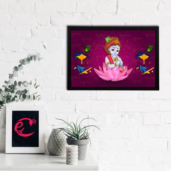 eCraftIndia Lord Krishna Satin Matt Texture UV Art Painting 2