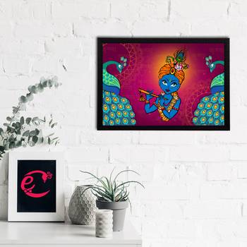eCraftIndia Lord Krishna Satin Matt Texture UV Art Painting 2