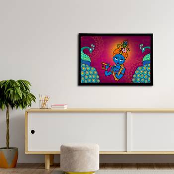 eCraftIndia Lord Krishna Satin Matt Texture UV Art Painting 3
