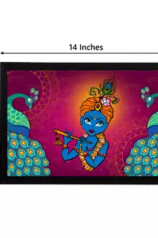eCraftIndia Lord Krishna Satin Matt Texture UV Art Painting