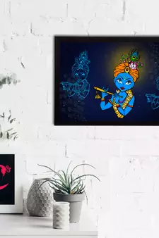 eCraftIndia Lord Krishna Satin Matt Texture UV Art Painting