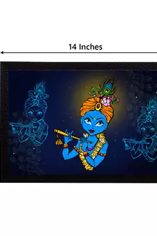 eCraftIndia Lord Krishna Satin Matt Texture UV Art Painting