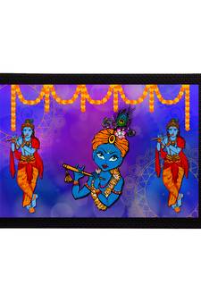 eCraftIndia Lord Krishna Satin Matt Texture UV Art Painting