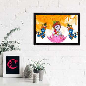 eCraftIndia Lord Krishna Satin Matt Texture UV Art Painting 2