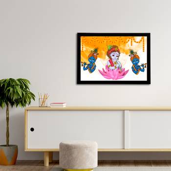 eCraftIndia Lord Krishna Satin Matt Texture UV Art Painting 3