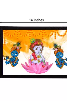eCraftIndia Lord Krishna Satin Matt Texture UV Art Painting