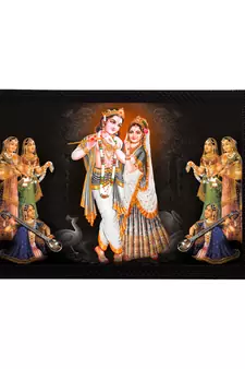 eCraftIndia Lord Krishna Satin Matt Texture UV Art Painting