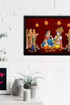 eCraftIndia Lord Krishna Satin Matt Texture UV Art Painting