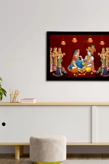 eCraftIndia Lord Krishna Satin Matt Texture UV Art Painting