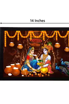 eCraftIndia Lord Krishna Satin Matt Texture UV Art Painting