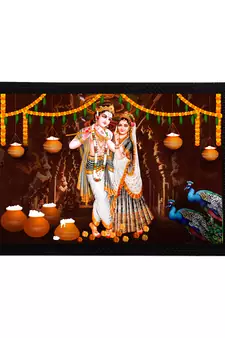 eCraftIndia Lord Krishna Satin Matt Texture UV Art Painting