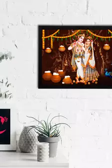 eCraftIndia Lord Krishna Satin Matt Texture UV Art Painting