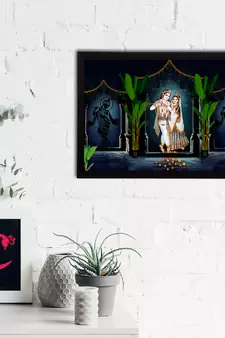 eCraftIndia Lord Krishna Satin Matt Texture UV Art Painting
