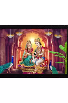 eCraftIndia Lord Krishna Satin Matt Texture UV Art Painting