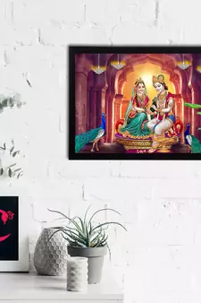 eCraftIndia Lord Krishna Satin Matt Texture UV Art Painting
