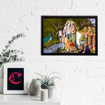 eCraftIndia Lord Krishna Satin Matt Texture UV Art Painting 2