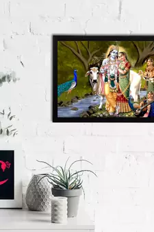 eCraftIndia Lord Krishna Satin Matt Texture UV Art Painting