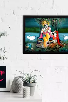 eCraftIndia Lord Krishna Satin Matt Texture UV Art Painting