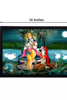 eCraftIndia Lord Krishna Satin Matt Texture UV Art Painting