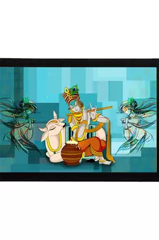 eCraftIndia Lord Krishna Satin Matt Texture UV Art Painting