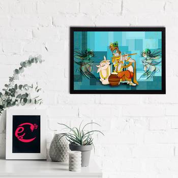 eCraftIndia Lord Krishna Satin Matt Texture UV Art Painting 2